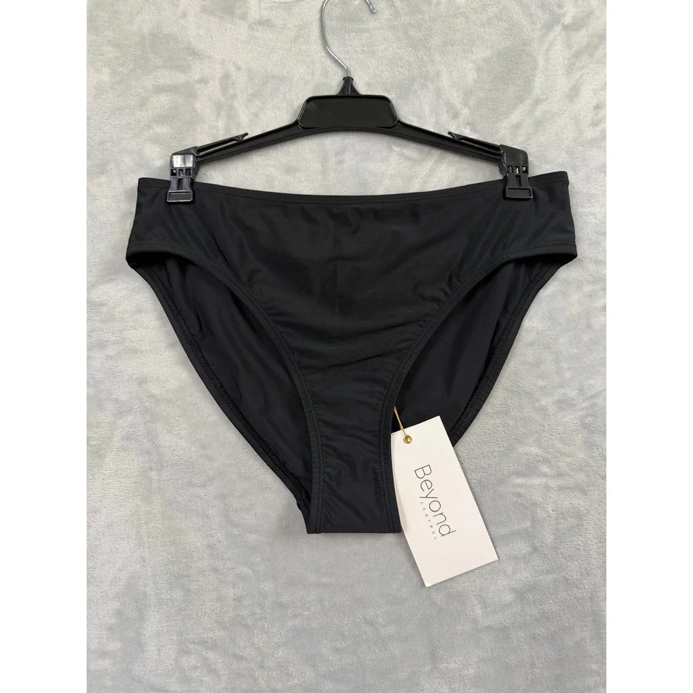 NWT Beyond Control Bikini Bottoms Womens Black Tummy Control Sculpting 6 $60